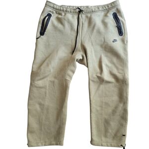 Nike Tech Men's Fleece Open-Hem Pants Neutral Olive/Black sinch bottom size 3XL